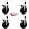 Service Caster 6'' Phenolic Swivel 1-3/8'' Expanding Stem Caster Set with Brake, 4PK SCC-EX20S615-PHS-PLB-138-4 - alternate 2